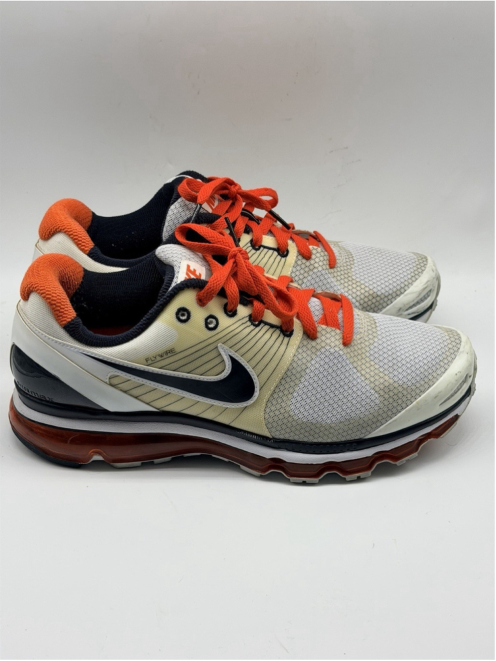 Nike Air Max+ 2010 White Black Orange Size 11.5 Used 386368-100